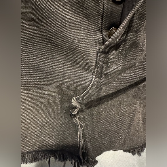 NEW Free People Distressed A-Line Denim Skirt size 31 NWT faded black jean - Picture 11 of 13